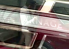 A sophisticated underware-clad woman and her chauffeur are close companions engaged in anal activities in the trunk.