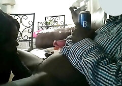 Amateur webcam blowjob and cumshot