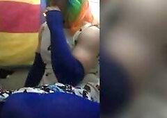 Samantha puffing on a vape