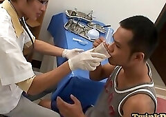 Pissing Asian barebacked by doctor at home till cumshot
