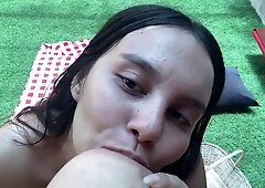 Esther Mommys Lactating Breasts Sucked by Luna Outdoors