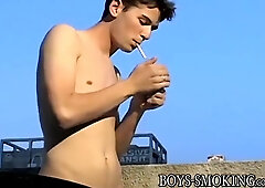 Naughty Twink Smokes Cigars And Teases Cock Solo With Shane Allen