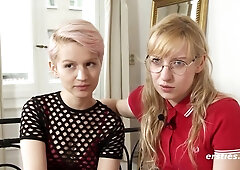 Blonde Babe Vicky Gives Natalia Her First Lesbian Bondage Experience