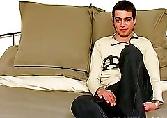 Stunning teen jerks off his thick dick