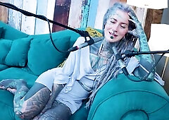Tattoo Model Pornstar Anuskatzz talks about excitement ASMR Youtube channel: ASMRkatz SFW inked hippie