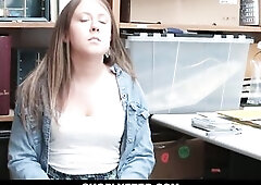 Curvy Chick Brooke Bliss Caught Shoplifting And Taken For Interrogation