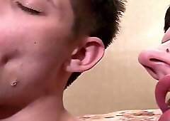 Who are the boys eating cum?