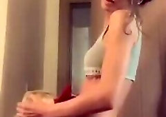 t-girl roughly fucks sissy's mouth and asshole