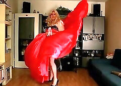 Fluttering fun with my satin nightdress.