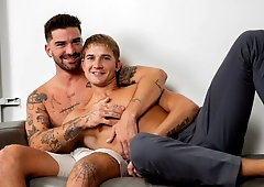 Brandon Anderson fucked at the office by fireman Chris Damned