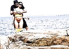 STRIPPED BEACH Minah Khali Black Public Exhibitionist Wife Reality Guess What Beach This Is