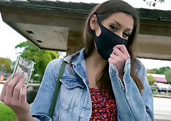 Catalina Ossa is getting picked up outdoors