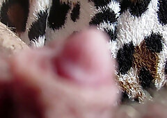 Extreme close up on my huge clit head pulsating