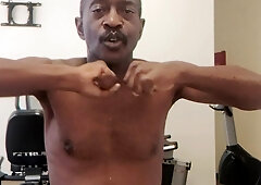 Dan Black Male Bottom. Flexing His Muscles In The Gym 1