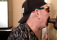 Amateur IR gloryhole BJ DILF barebacked by black cock