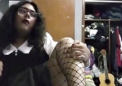Chubby Trans Girl Playing With Dildo
