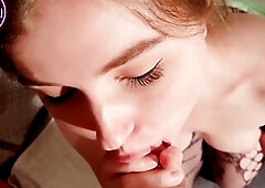 Cute Teen Angel Gives Oral pleasure And Gets Facial - German