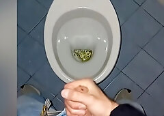 A Young Guy Went Into A Dirty Public Toilet To Pee And Jerk Off