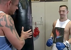 Workout partner from ExtraBigDicks devours ass and dominates a smaller man