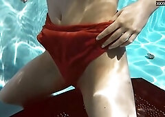 Public teen, vacation, pool sex