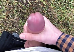 Crazy DUDE with BIG MAN-MEAT(23cm) Tugging OFF OUTDOOR