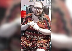 Prepping my toy for a quick prostate massage