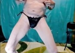 Hot sissy in sensual lingerie and high heels