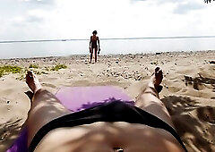went to the beach to sunbathe and relax and wanted sex. screwed right in front of people.
