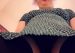 Pantyluvn sissy dripping precum riding dildo