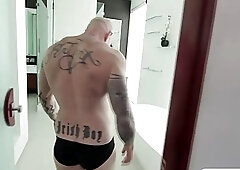 Mature guy needs sex and he fucks with two shemales