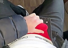 PhantomGentX Risky Office Edging Session in Red Calvin Klein