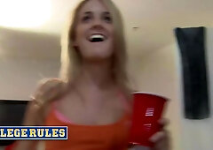 College rules - chesty blond amy and her roommate toss a naughty party, sharing nasty & naughty joy