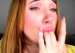 Babyheavanian - Saliva play close to cam and Drooling