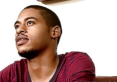 Amateur ebony gay stroking his big cock