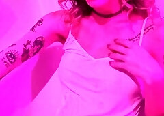 Cute curly brunette solo webcam masturbation