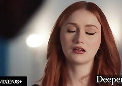 Deeper. Hawt Redhead Scarlet Skies Gets A Coarse Screw From The Dude Next Door, This babe Squirts All Over
