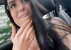 Risky anal and masturbation in the car