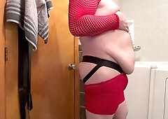 Anal masturbation, boy peeing, big belly bear