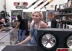 Shorthair college teen strips in the offive for cash