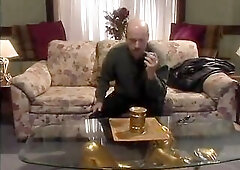 Lusty blonde gets a creamy facial after wild banging.