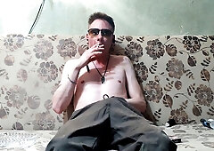 Vibrator on dick, sexy legs, gay jerk off