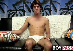 Thin Dude Takes His Undies Off And Wanks After Interview