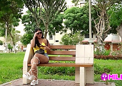 Peruvian brunette gives head in the park then moves to the car