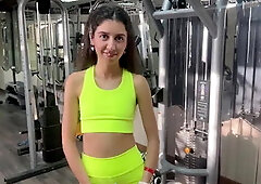 The Trainer Offers New Exercises and Fucks Katty Right in the Gym