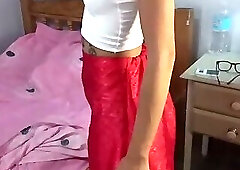 Asian Babe first try to fuck big white guy in different way