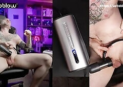 Alex Hardys BWC gets MILKED out with Vacuglide.Alex Hardy tells you how to use the new stroker VacuGlide while having the best cumshot of his life.