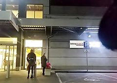 CROSSDRESSER IN PUBLIC TAKE OF HER STILETTOS IN PUBLIC NEAR DOLL