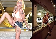 Sexy shemale, shemale outdoors public