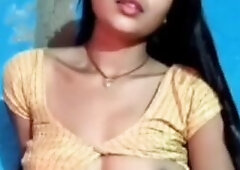 Gouthami reddy manthena sexy in yellow blouse showing her nude boobs & milk