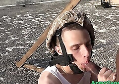 Outdoor military interracial assdrilling excersise